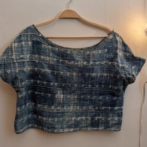 Textured Cloth Top with Print